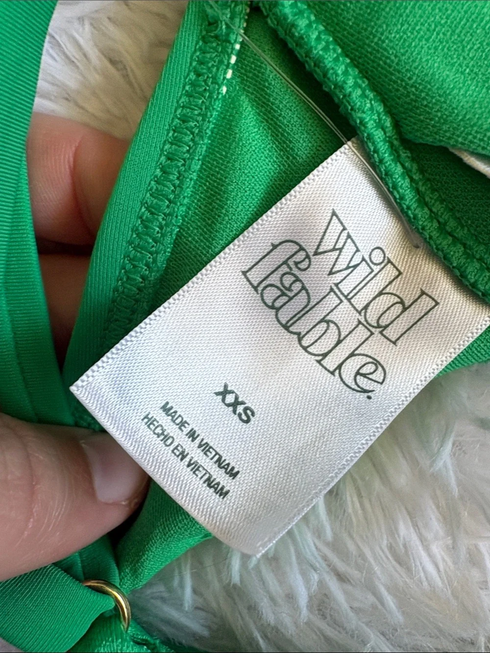NWT Wild Fable Green Scoop Front Swim Top Size XXS